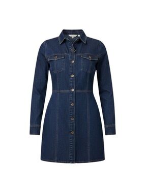 Frye Dark Blue Denim Button-Front Mini Dress size Medium and Large NWOT